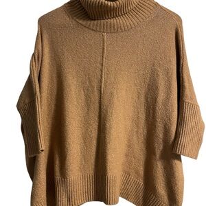 LOFT Petite Warm Brown Turtleneck Sweater/poncho
